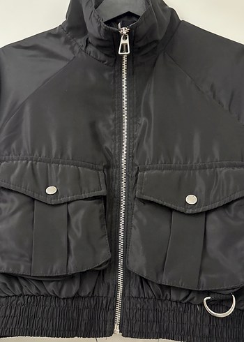 Kemerli Siyah Mini Kadın Ceket - Görsel 3