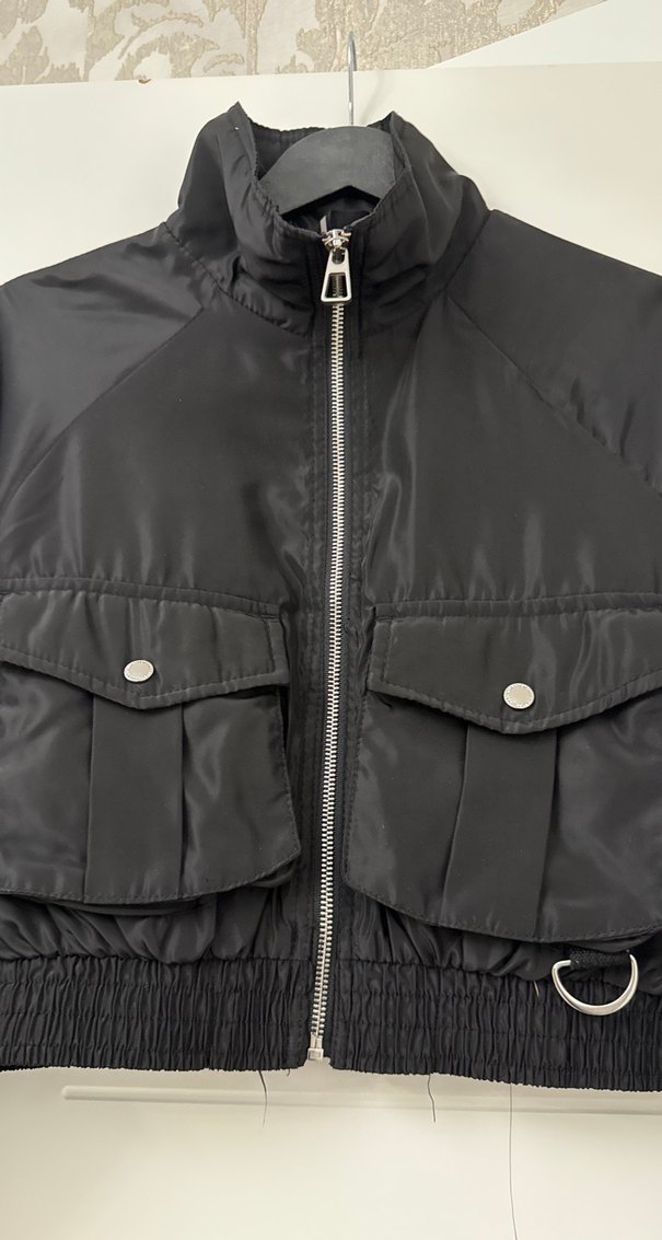 Kemerli Siyah Mini Kadın Ceket - Görsel 3