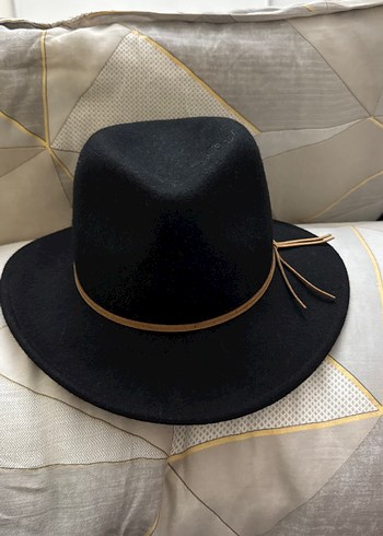 Siyah Süet Tokalı Bohem Kadın Şapka - Görsel 3