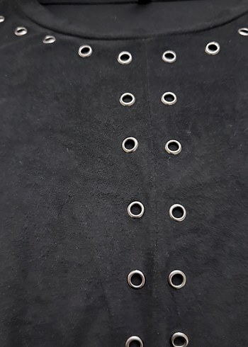 Düğmeli Siyah Gotik Hamile Tişörtü - Görsel 2