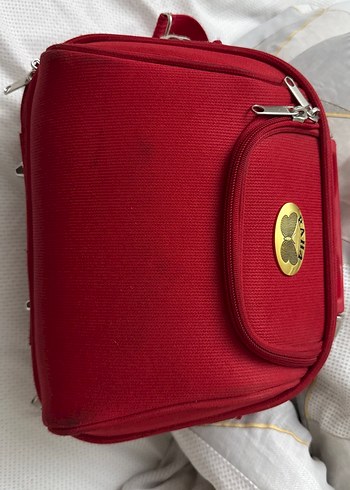 Kırmızı Fermuarlı Kadın Makyaj Çantası - Görsel 2