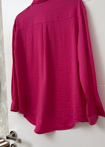 Pembe Uzun Kollu Keten Gömlek - Görsel 4