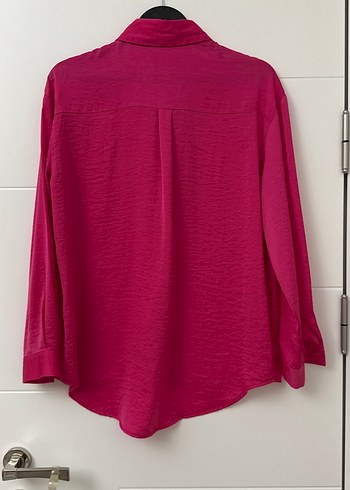 Pembe Uzun Kollu Keten Gömlek - Görsel 3