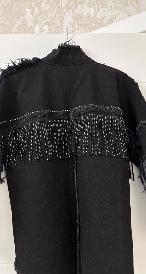 Siyah Düğmeli Kadın Kot Ceket - Görsel 4