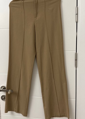 Bej Kadın Kumaş Pantolon, Kemerli, Midi Boy holly lolly - Görsel 2