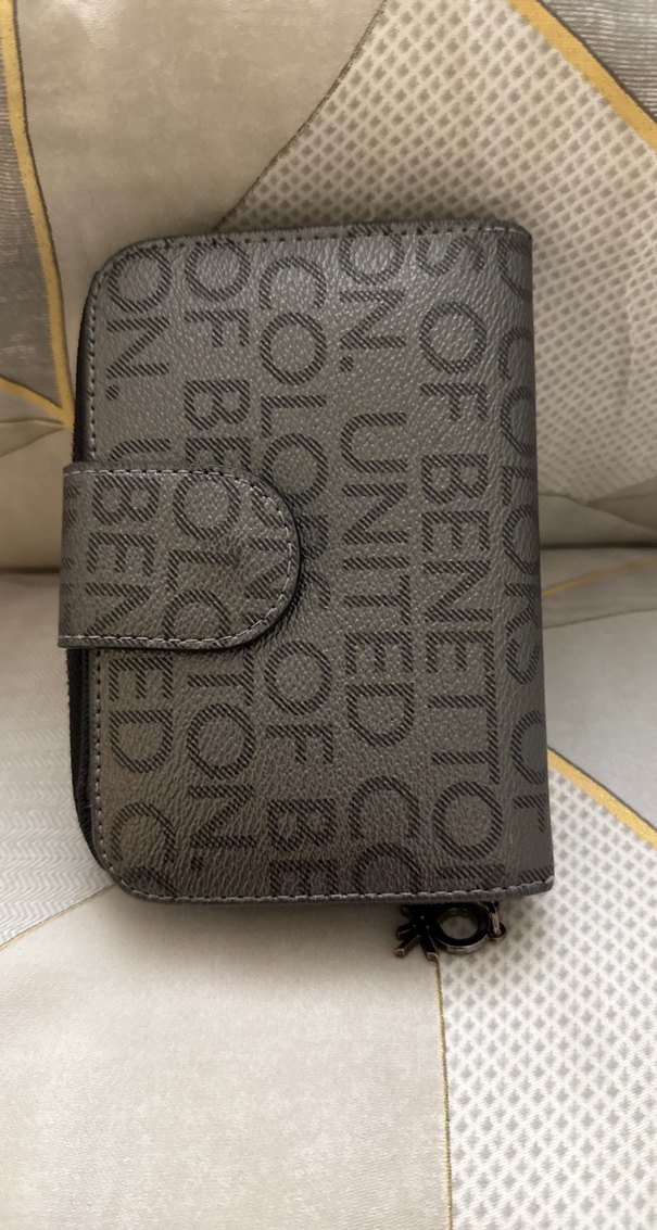 Benetton Baskılı Gri Deri Cüzdan - Görsel 2