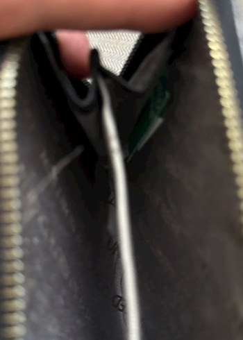 Gri Baskılı Deri Kadın Cüzdanı benetton markadına ait - Görsel 5