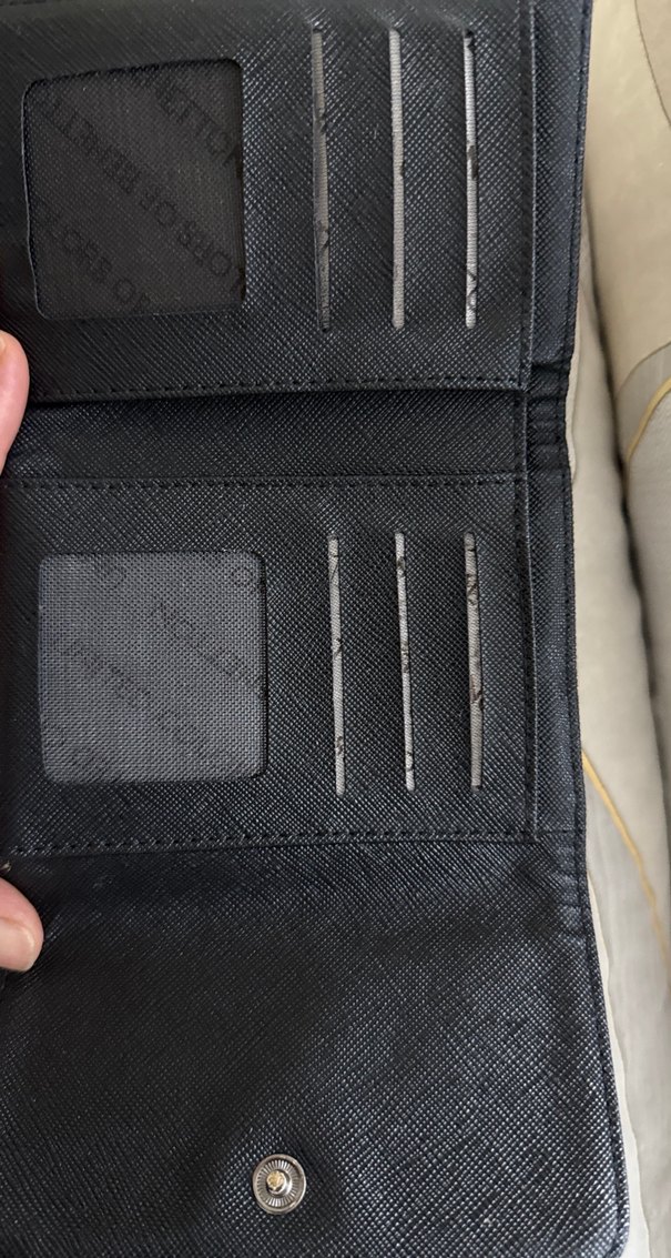 Gri Baskılı Deri Kadın Cüzdanı benetton markadına ait - Görsel 4