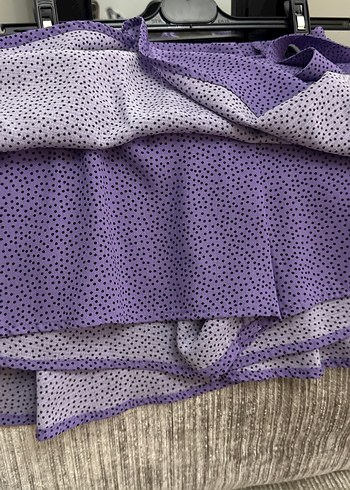 Mor Kuşaklı Mini Etek - Görsel 7