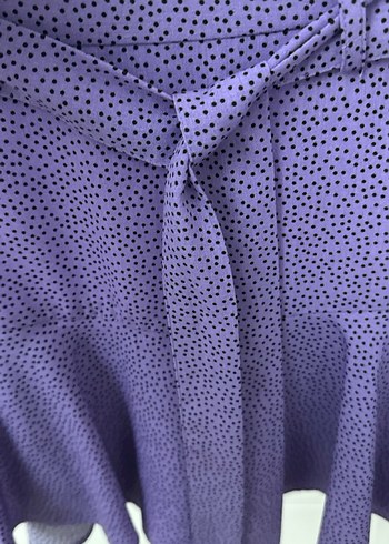 Mor Kuşaklı Mini Etek - Görsel 4