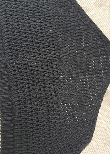 Siyah Örgü Boğazlı Strappy Büstiyer - Görsel 4