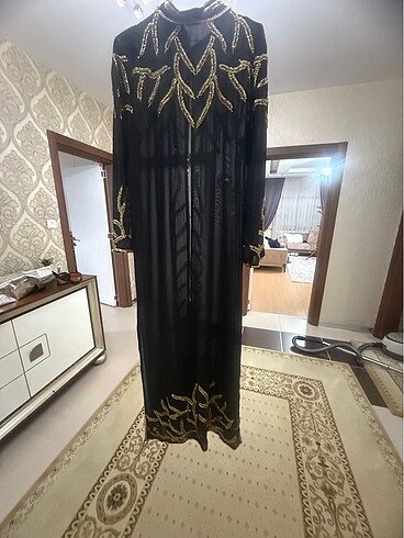 El işlemeli abaya m l xl bedenlere uygun ş