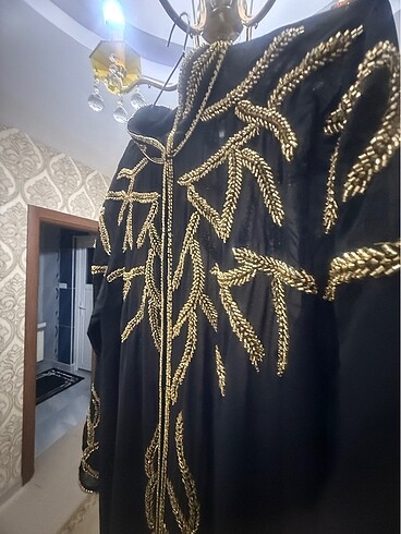 l Beden El işlemeli abaya m l xl bedenlere uygun ş