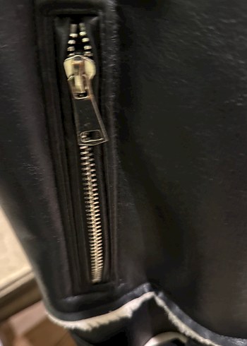 Siyah Deri Kürklü Kadın Ceket - Görsel 3