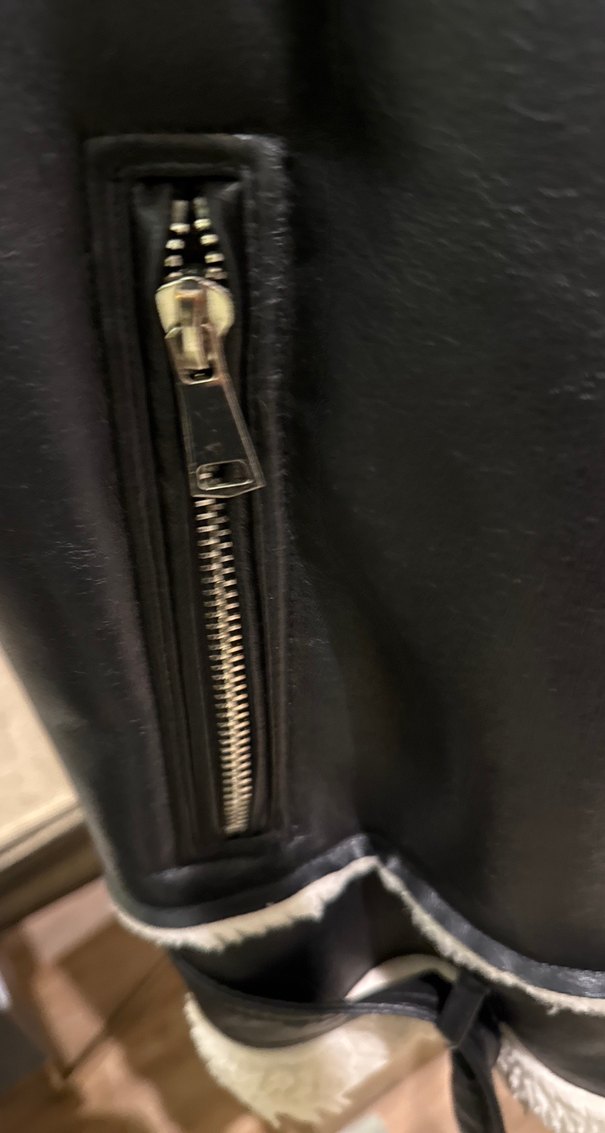 Siyah Deri Kürklü Kadın Ceket - Görsel 3