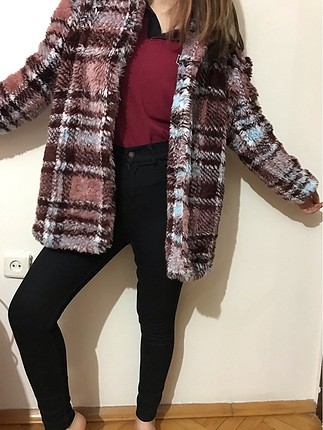 Çizgili yün kaban