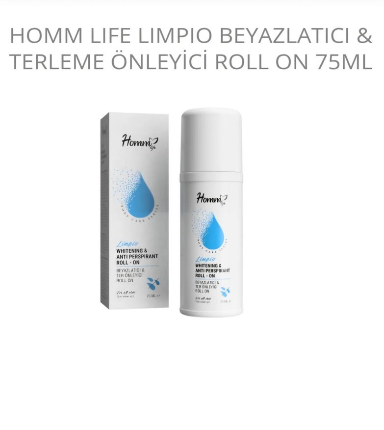 Homm Life Limpio Beyazlatıcı & Terleme Önleyici Roll On 75ml - Görsel 2