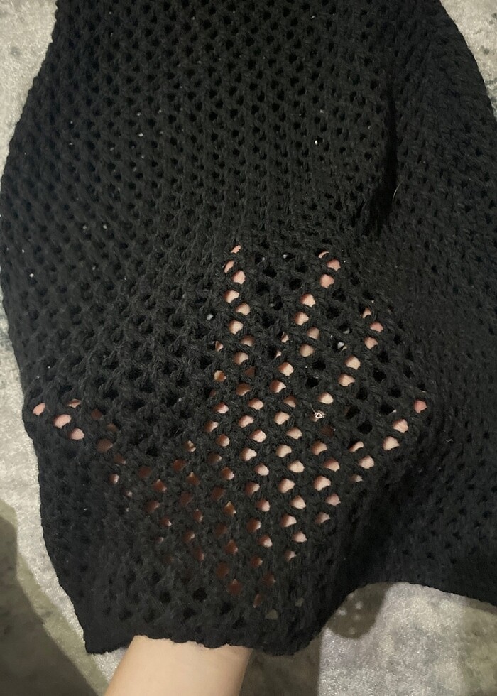 Bershka siyah örgü elbise - Görsel 2