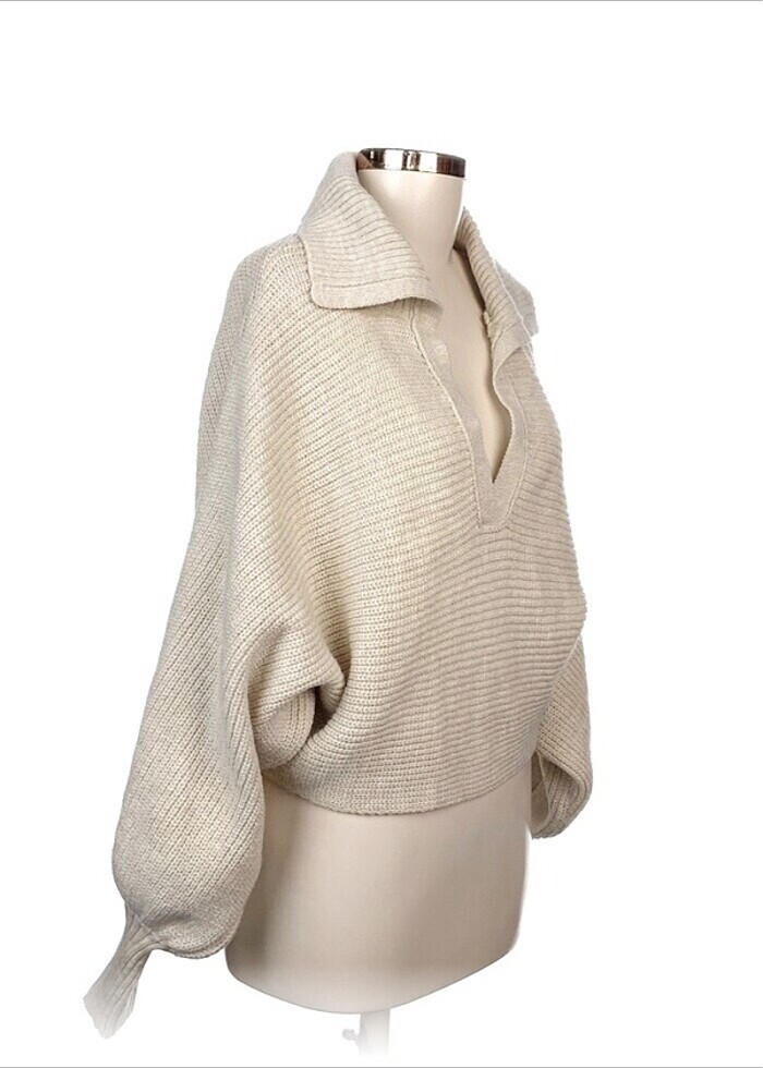 Krem rengi kazak - Görsel 2