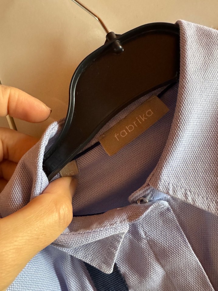 Fabrika mavi lacivert şerilti Gömlek - Görsel 4