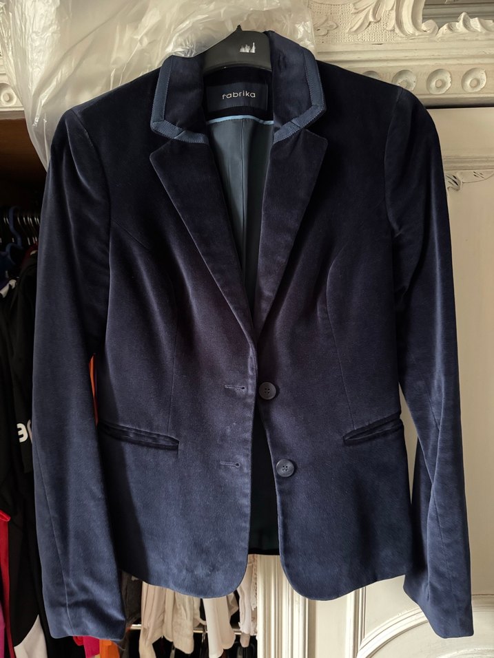 Fabrika lacivert kadife ceket - Görsel 5