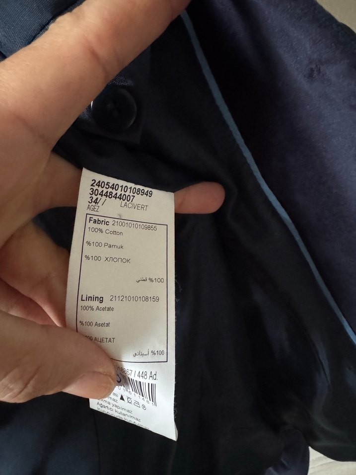 Fabrika lacivert kadife ceket - Görsel 4