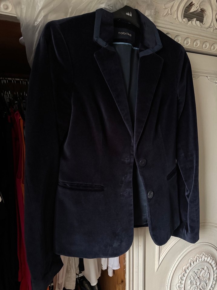 Fabrika lacivert kadife ceket - Görsel 3