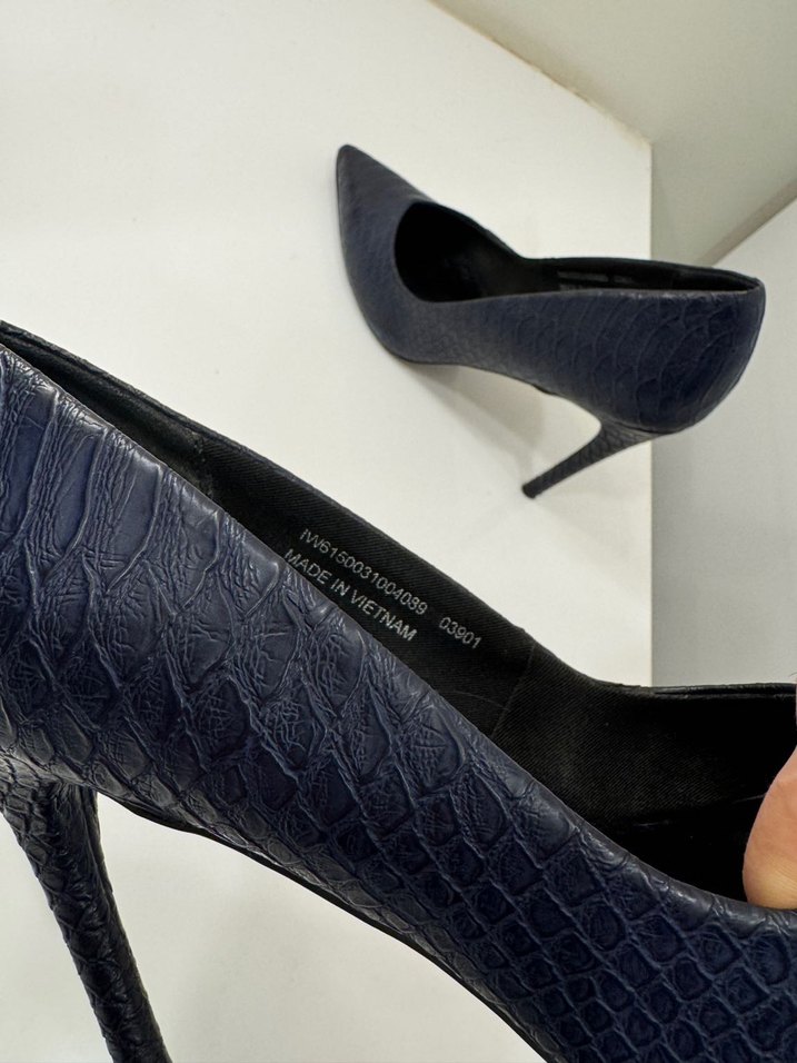 Lacivert ipekyol Stiletto - Görsel 4
