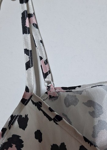 m Beden Beyaz Bağlama Desenli İnce Askılı Bralet