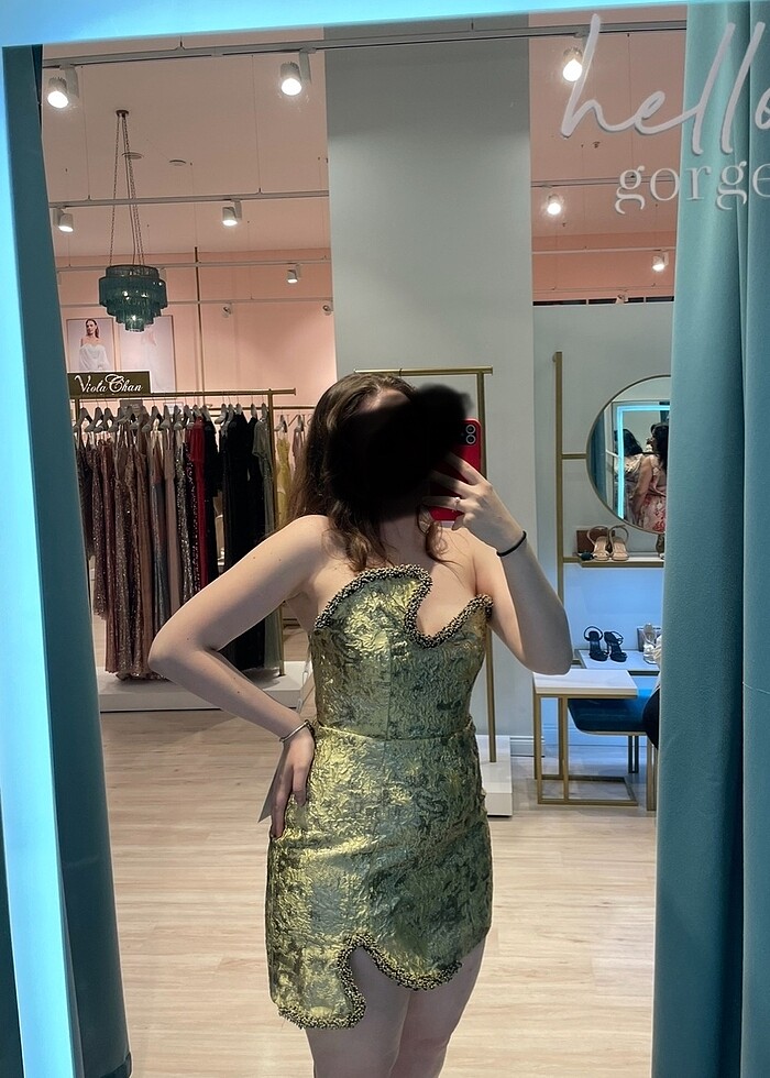 Alfabeta gold kısa abiye/gece elbisesi - Görsel 2