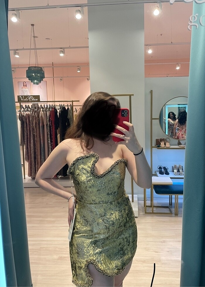 Alfabeta gold kısa abiye/gece elbisesi - Görsel 3