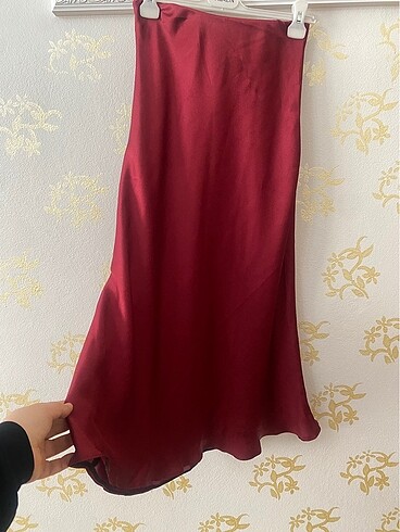 40 Beden bordo Renk Saten etek