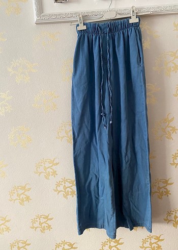 Diğer Mavi Kadın Midi Boy Salaş Denim Pantolon