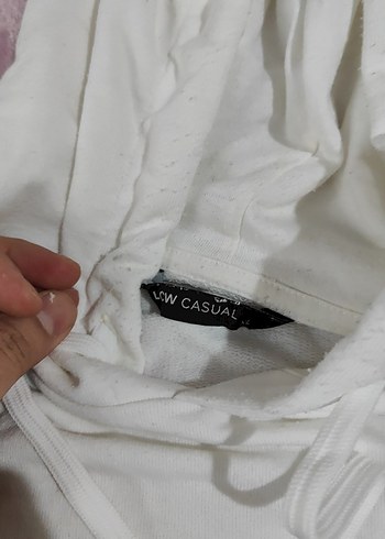 Beyaz Kapüşonlu Kolsuz Sweatshirt xl - Görsel 2