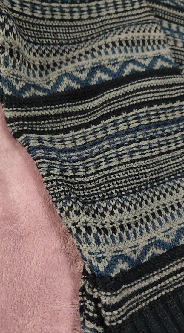 Erkek Gri Örgü Salaş Kazak lc L beden - Görsel 2