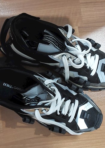 44 Beden siyah Renk Dolce & Gabbana Siyah Bağcıklı Erkek Spor Ayakkabı