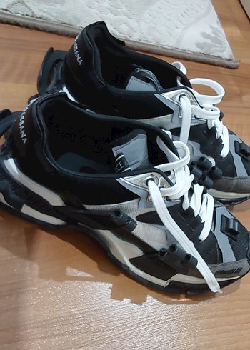 44 Beden Dolce & Gabbana Siyah Bağcıklı Erkek Spor Ayakkabı