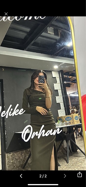 Zara Haki midi elbise