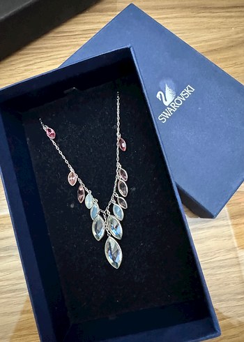swarovski Gold Swarovski Zincir Detaylı Midi Kolye