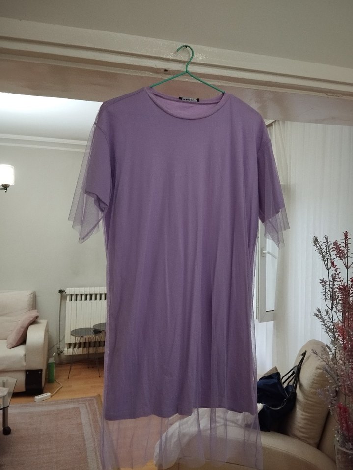 Mor Midi Kadın Günlük Elbise - Görsel 3