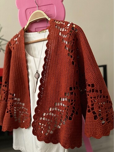 El örgüsü altıgen hırka - Görsel 5