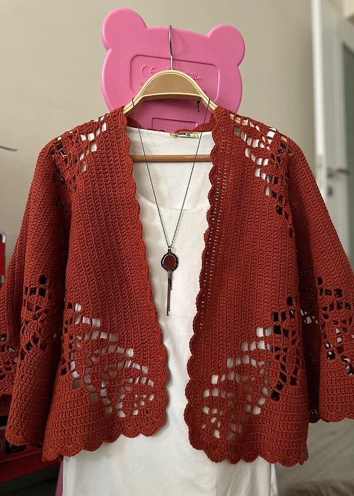 El örgüsü altıgen hırka - Görsel 3