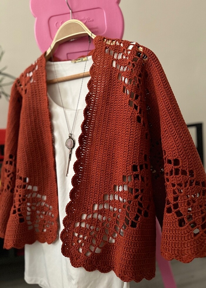 El örgüsü altıgen hırka - Görsel 5