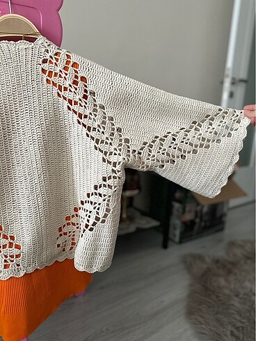 El örgüsü altıgen hırka - Görsel 6