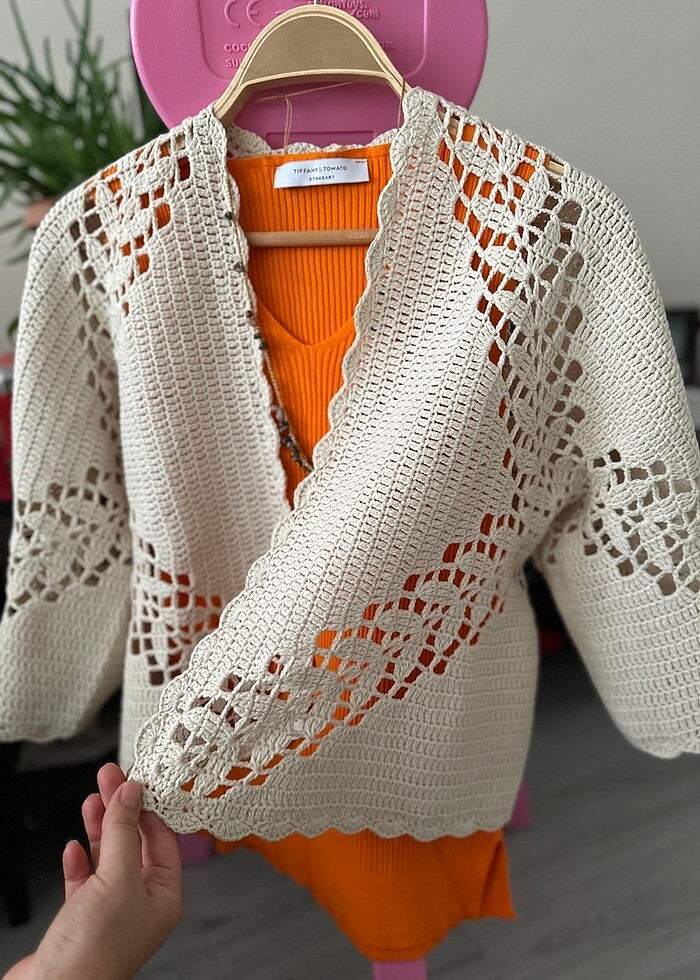 El örgüsü altıgen hırka - Görsel 2