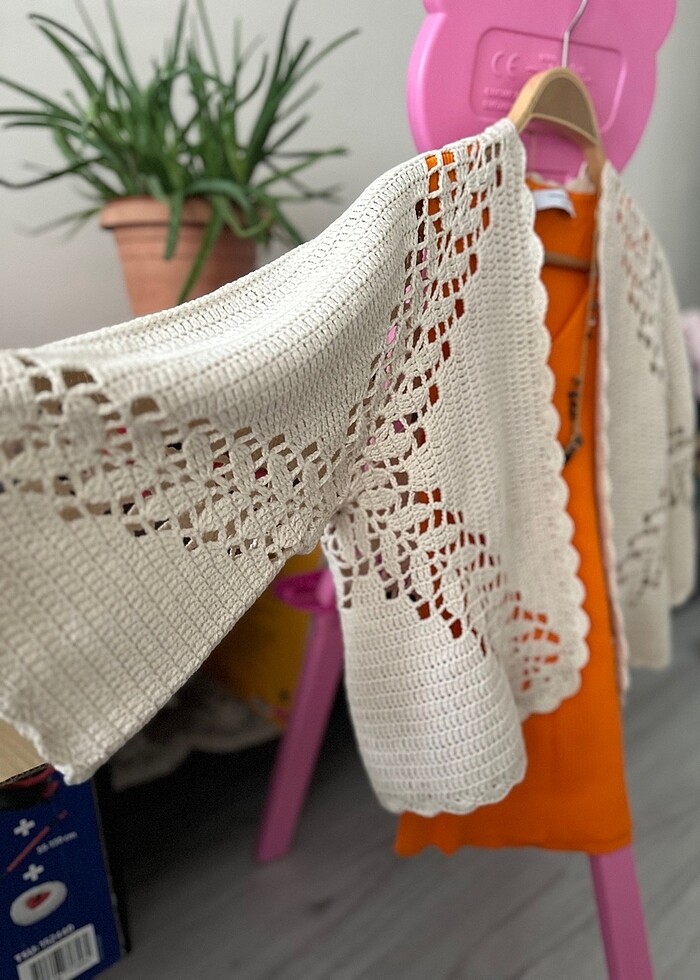 El örgüsü altıgen hırka - Görsel 3