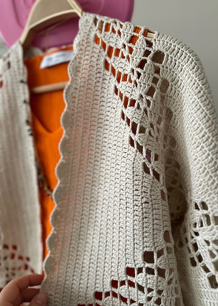 El örgüsü altıgen hırka - Görsel 5