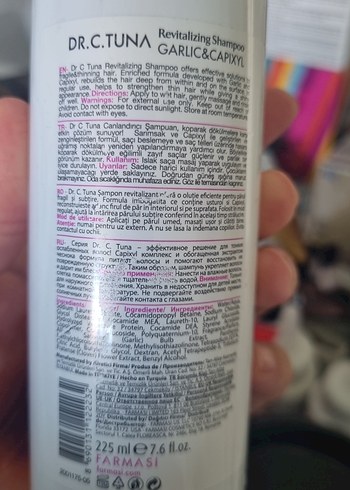 Farmasi Dr.C.Tuna Sarımsaklı Şampuan 225 ml - Görsel 3