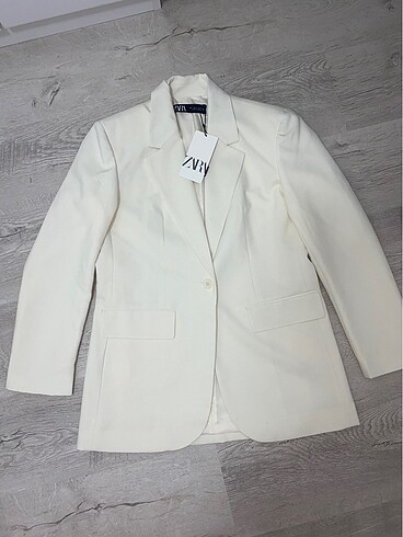s Beden beyaz Renk Zara uzun blazer