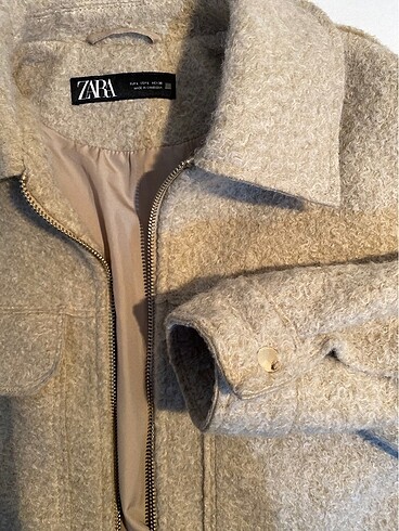 l Beden camel Renk Zara bukle ceket